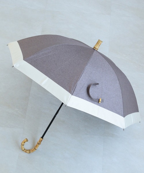 utatane（ウタタネ）の「日傘 完全遮光100％ スライドショート47cm シャンブレー×グログラン バンブー（長傘・レディース・アッシュブラウン/ベージュ/ブルー/モカ/スモークピンク/スミクロ・FREE）」の20枚目の写真