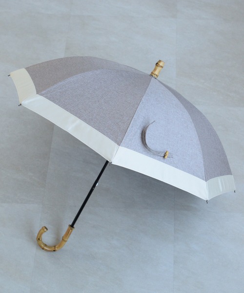 utatane（ウタタネ）の「日傘 完全遮光100％ スライドショート47cm シャンブレー×グログラン バンブー（長傘・レディース・アッシュブラウン/ベージュ/ブルー/モカ/スモークピンク/スミクロ・FREE）」の22枚目の写真