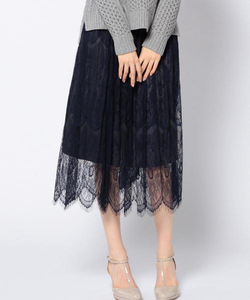 Another Edition（アナザーエディション）の「レースロングスカート/AEFC LACE LONG SK◆（スカート・レディース・ホワイト/ベージュ/ネイビー/ライトブルー・フリー）」の4枚目の写真
