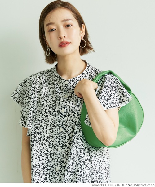 coca(coca)(コカ)の「スムースタッチ楕円バック(ハンドバッグ・レディース・ブラック/グリーン・ONE SIZE)」の3枚目の写真