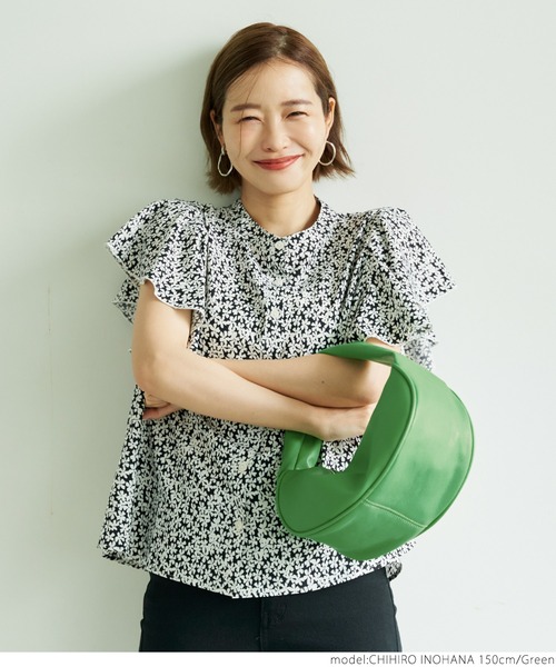 coca(coca)(コカ)の「スムースタッチ楕円バック(ハンドバッグ・レディース・ブラック/グリーン・ONE SIZE)」の7枚目の写真