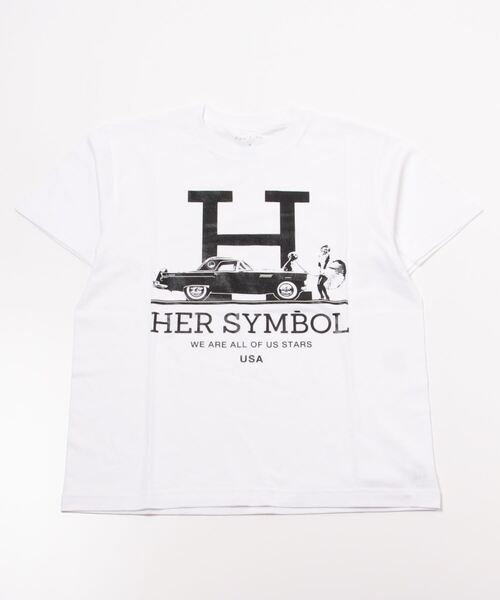 Kare/ME（カーミー）の「Kare/ME（カーミー）H MM Tシャツ（Tシャツ/カットソー・レディース・ホワイト/ブラック・SMALL/MEDIUM/LARGE）」の2枚目の写真