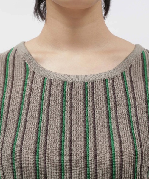 LAKOLE(ラコレ)の「12Gストライプニットタンクトップ / 288358(タンクトップ・レディース・ブラウン/グリーン/ボルドー・SMALL/MEDIUM)」の14枚目の写真
