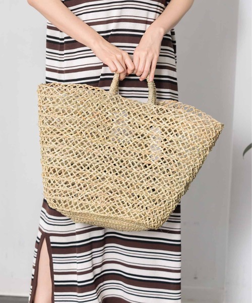 KECH LeS ESSENTIELS（ケッシュルエッセンシャル）の「KECH LeS ESSENTIELS OPEN WEAVE BASKET（かごバッグ・レディース・ナチュラル・FREE）」の7枚目の写真