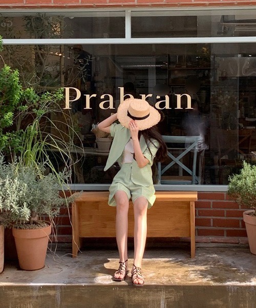 Chaco closet（チャコ クローゼット）の「【セットアップ】半袖ノーカラージャケット＆ハーフパンツセット（セットアップ・レディース・ブラック/ライトグリーン/アイボリー・FREE）」の17枚目の写真