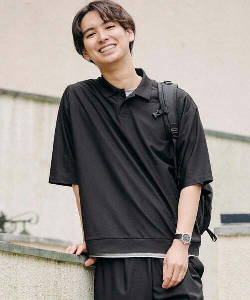 MOWALOLA\"MENS ATL\"ポロシャツ ブラック グリーンロゴ Mサイズ MOWALOLA MENS ATL ポロシャツ ブラック グリーンロゴ Mサイズ