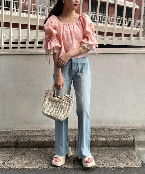 one after another NICE CLAUP（ワンアフターアナザーナイスクラップ）の「前後2WAY 羽織でも着れるコットンブラウス（シャツ/ブラウス・レディース・ブラック/オフホワイト/ピンク/アイボリー・FREE）」の7枚目の写真