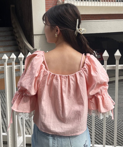 one after another NICE CLAUP（ワンアフターアナザーナイスクラップ）の「前後2WAY 羽織でも着れるコットンブラウス（シャツ/ブラウス・レディース・ブラック/オフホワイト/ピンク/アイボリー・FREE）」の15枚目の写真