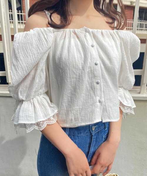 one after another NICE CLAUP（ワンアフターアナザーナイスクラップ）の「前後2WAY 羽織でも着れるコットンブラウス（シャツ/ブラウス・レディース・ブラック/オフホワイト/ピンク/アイボリー・FREE）」の17枚目の写真