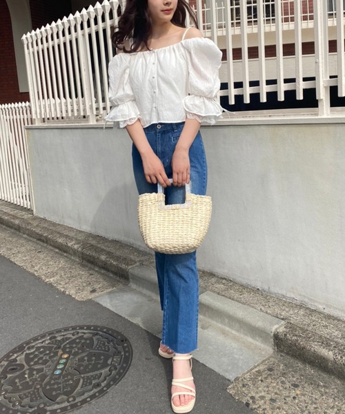 one after another NICE CLAUP（ワンアフターアナザーナイスクラップ）の「前後2WAY 羽織でも着れるコットンブラウス（シャツ/ブラウス・レディース・ブラック/オフホワイト/ピンク/アイボリー・FREE）」の9枚目の写真