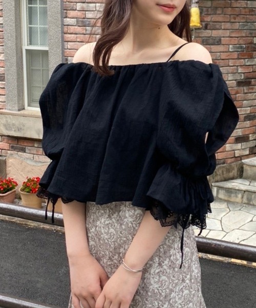 one after another NICE CLAUP（ワンアフターアナザーナイスクラップ）の「前後2WAY 羽織でも着れるコットンブラウス（シャツ/ブラウス・レディース・ブラック/オフホワイト/ピンク/アイボリー・FREE）」の20枚目の写真