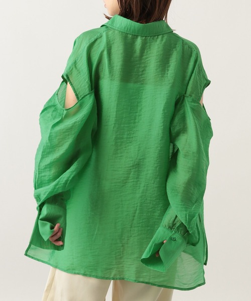 Heather(ヘザー)の「ショルダースリットシアーシャツ 299646(シャツ/ブラウス・レディース・オフホワイト/グリーン/ブルー/ピンク/オレンジ・FREE)」の18枚目の写真