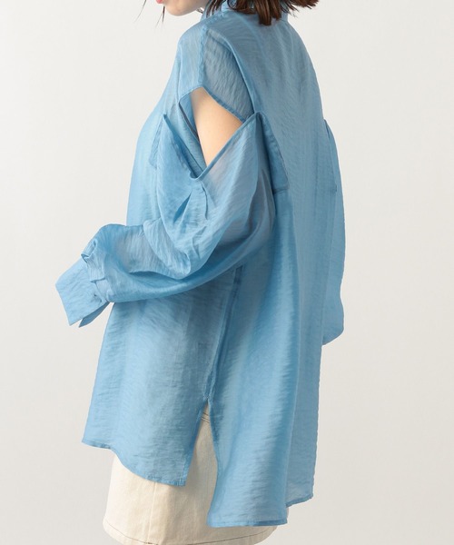 Heather(ヘザー)の「ショルダースリットシアーシャツ 299646(シャツ/ブラウス・レディース・オフホワイト/グリーン/ブルー/ピンク/オレンジ・FREE)」の14枚目の写真