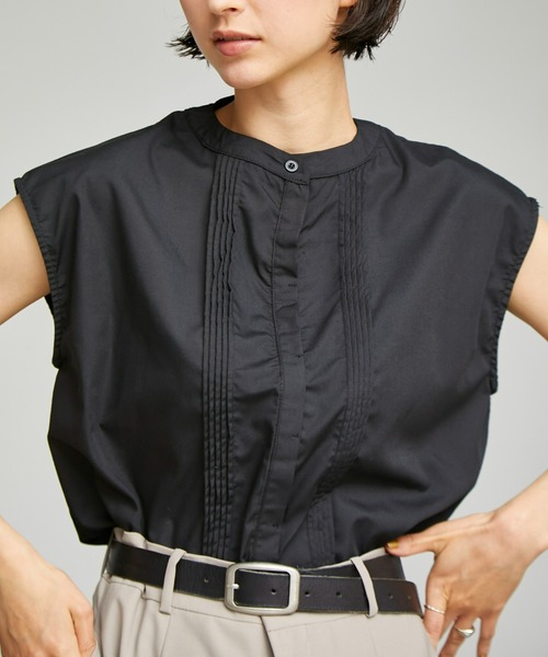 ECRIRE（エクリール）の「【yun_wearコラボ】フレアカラーつけ襟ノースリーブブラウス（シャツ/ブラウス・レディース・ブラック/オフホワイト/ピンク/グリーン・L/M）」の15枚目の写真