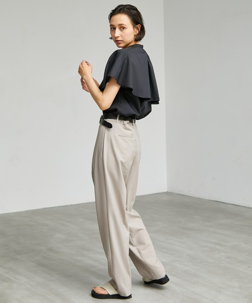 ECRIRE（エクリール）の「【yun_wearコラボ】フレアカラーつけ襟ノースリーブブラウス（シャツ/ブラウス・レディース・ブラック/オフホワイト/ピンク/グリーン・L/M）」の12枚目の写真