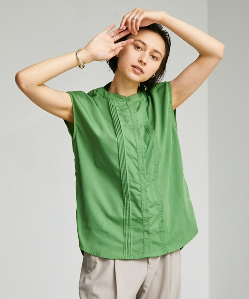 ECRIRE（エクリール）の「【yun_wearコラボ】フレアカラーつけ襟ノースリーブブラウス（シャツ/ブラウス・レディース・ブラック/オフホワイト/ピンク/グリーン・L/M）」の20枚目の写真