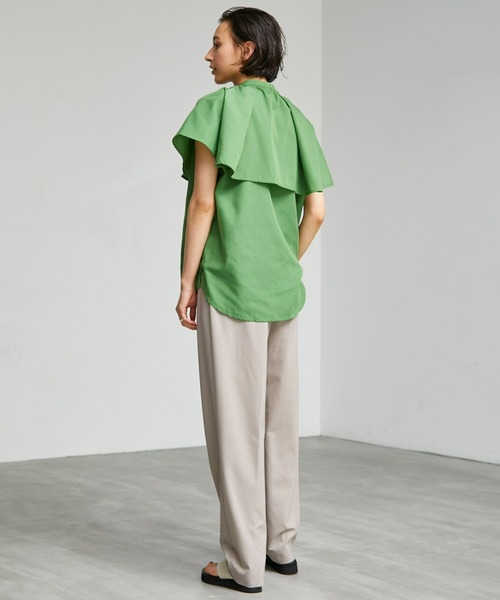 ECRIRE（エクリール）の「【yun_wearコラボ】フレアカラーつけ襟ノースリーブブラウス（シャツ/ブラウス・レディース・ブラック/オフホワイト/ピンク/グリーン・L/M）」の17枚目の写真