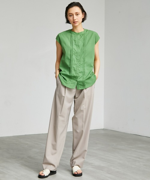 ECRIRE（エクリール）の「【yun_wearコラボ】フレアカラーつけ襟ノースリーブブラウス（シャツ/ブラウス・レディース・ブラック/オフホワイト/ピンク/グリーン・L/M）」の19枚目の写真