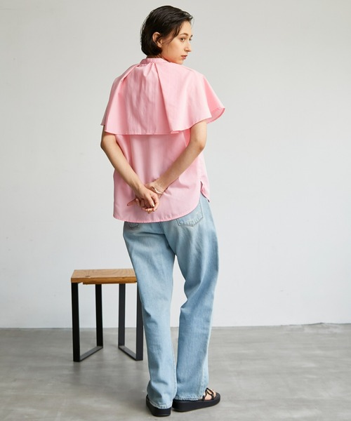 ECRIRE（エクリール）の「【yun_wearコラボ】フレアカラーつけ襟ノースリーブブラウス（シャツ/ブラウス・レディース・ブラック/オフホワイト/ピンク/グリーン・L/M）」の22枚目の写真