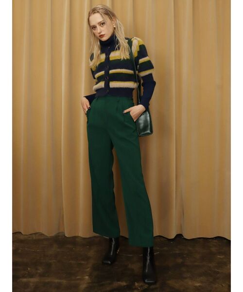 EVRIS（エヴリス）の「フロントボタンマルチボーダーニットトップス（ニット/セーター・レディース・ネイビー/オレンジ・FREE）」の4枚目の写真