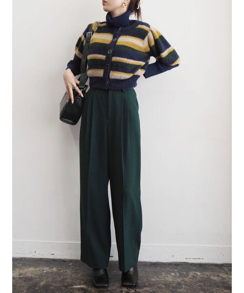 EVRIS（エヴリス）の「フロントボタンマルチボーダーニットトップス（ニット/セーター・レディース・ネイビー/オレンジ・FREE）」の11枚目の写真