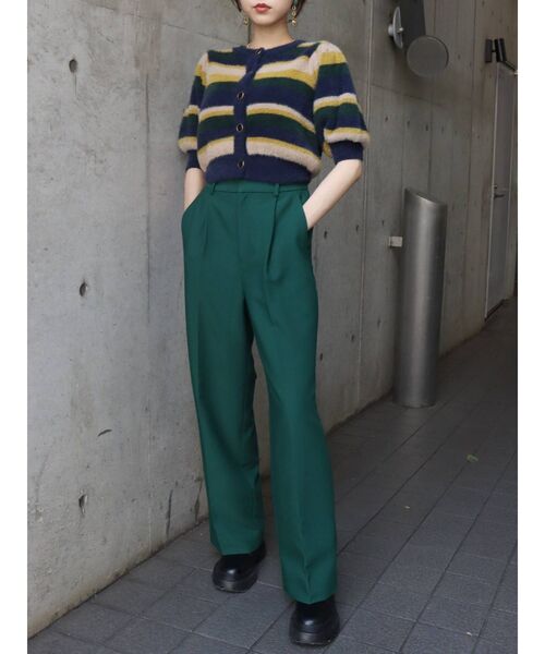 EVRIS（エヴリス）の「フロントボタンマルチボーダーニットトップス（ニット/セーター・レディース・ネイビー/オレンジ・FREE）」の22枚目の写真