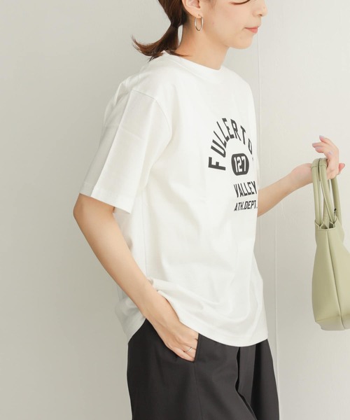 URBAN RESEARCH DOORS（アーバンリサーチドアーズ）の「FULLERTON プリントTシャツ（Tシャツ/カットソー・レディース・ネイビー/オフホワイト/ライトカーキ・MEDIUM）」の17枚目の写真