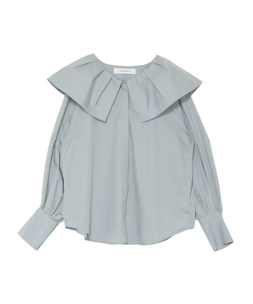 LAGUNAMOON(ラグナムーン)の「タックカラーシャツ(シャツ/ブラウス・レディース・ホワイト/ブラック/ブルー・FREE)」の1枚目の写真