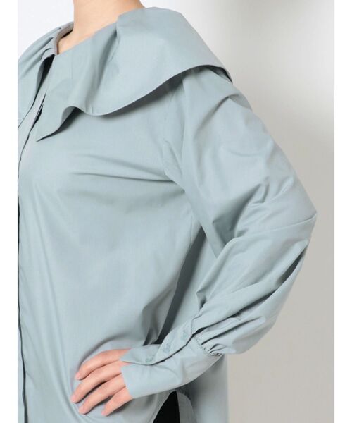 LAGUNAMOON(ラグナムーン)の「タックカラーシャツ(シャツ/ブラウス・レディース・ホワイト/ブラック/ブルー・FREE)」の8枚目の写真