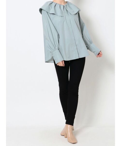 LAGUNAMOON(ラグナムーン)の「タックカラーシャツ(シャツ/ブラウス・レディース・ホワイト/ブラック/ブルー・FREE)」の12枚目の写真