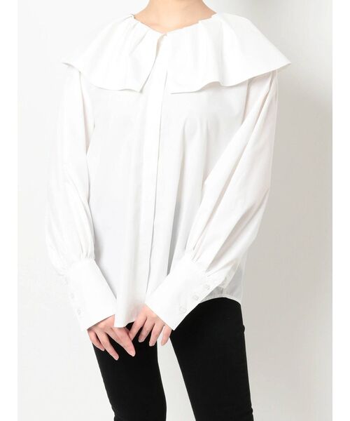 LAGUNAMOON(ラグナムーン)の「タックカラーシャツ(シャツ/ブラウス・レディース・ホワイト/ブラック/ブルー・FREE)」の5枚目の写真