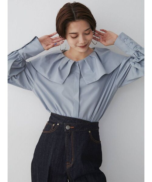 LAGUNAMOON(ラグナムーン)の「タックカラーシャツ(シャツ/ブラウス・レディース・ホワイト/ブラック/ブルー・FREE)」の20枚目の写真