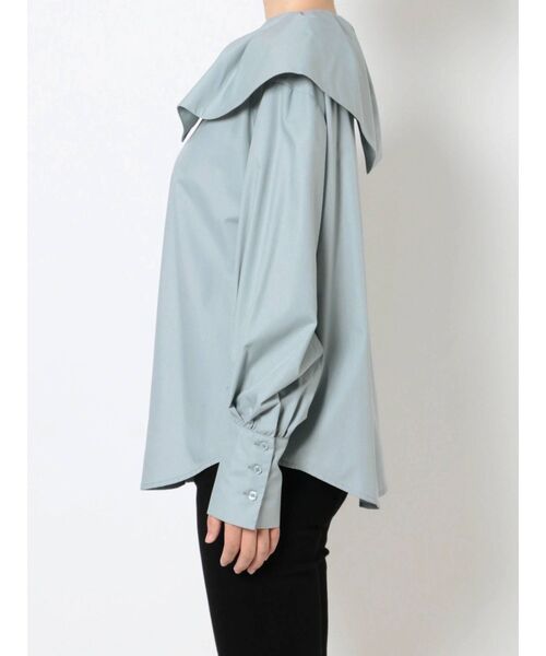 LAGUNAMOON(ラグナムーン)の「タックカラーシャツ(シャツ/ブラウス・レディース・ホワイト/ブラック/ブルー・FREE)」の6枚目の写真