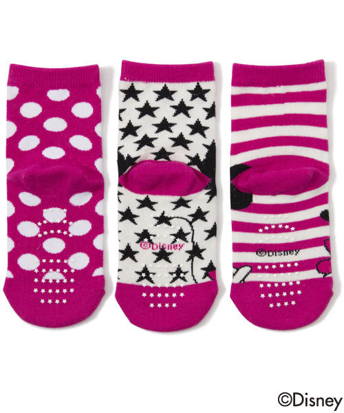 X-girl Stages（エックスガールステージス）の「【Disney（ディズニー）】3-PIECE SOCKS Disney（ソックス/靴下・キッズ・パープル/ピンク/ブラック・LARGE/SMALL/MEDIUM）」の6枚目の写真