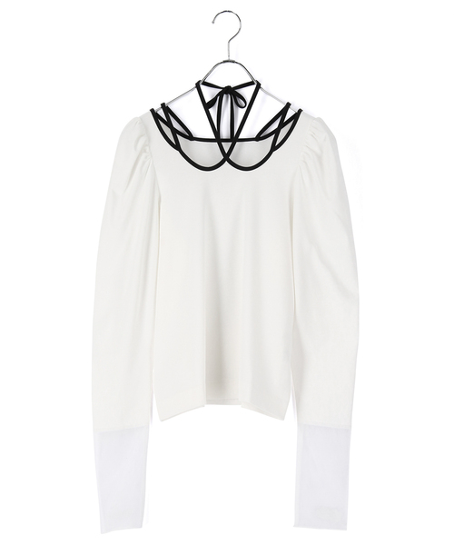 ADAM ET ROPE'（アダムエロペ）の「【WEB限定(一部店舗展開あり)】ストラッププルオーバー（Tシャツ/カットソー・レディース・ホワイト/ブラック/ホワイト系その他/ブラック系その他・FREE）」の14枚目の写真