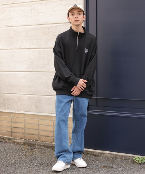 WEGO(ウィゴー)の「WEGO/ヘビーウエイト ハーフZIPワンポイントプルオーバー(スウェット・メンズ・ブラック/サックスブルー/ベージュ/グレー系その他・MEDIUM/LARGE)」の12枚目の写真