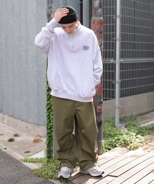 WEGO(ウィゴー)の「WEGO/ヘビーウエイト ハーフZIPワンポイントプルオーバー(スウェット・メンズ・ブラック/サックスブルー/ベージュ/グレー系その他・MEDIUM/LARGE)」の16枚目の写真