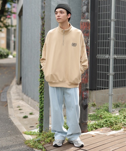 WEGO(ウィゴー)の「WEGO/ヘビーウエイト ハーフZIPワンポイントプルオーバー(スウェット・メンズ・ブラック/サックスブルー/ベージュ/グレー系その他・MEDIUM/LARGE)」の22枚目の写真