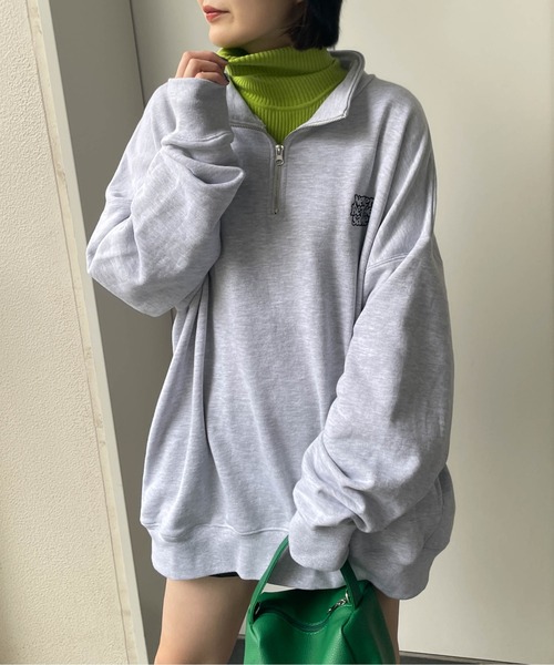 WEGO(ウィゴー)の「WEGO/ヘビーウエイト ハーフZIPワンポイントプルオーバー(スウェット・メンズ・ブラック/サックスブルー/ベージュ/グレー系その他・MEDIUM/LARGE)」の9枚目の写真