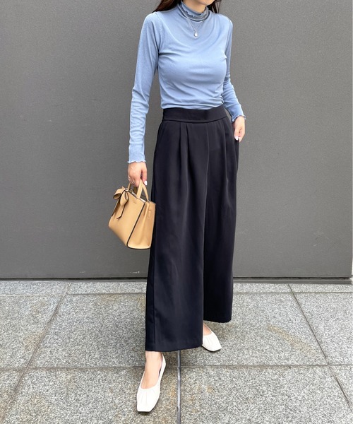 StyleSea（スタイルシー）の「ツータックワイドパンツ（その他パンツ・レディース・ブラック/ブルー/コーラル・FREE）」の4枚目の写真