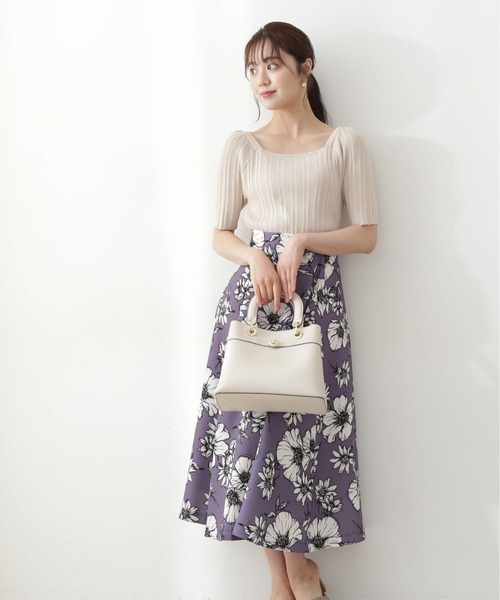 PROPORTION BODY DRESSING(プロポーションボディドレッシング)の「ビックフラワープリントスカート / 1212220810(スカート・レディース・ブラック/ベージュ/パープル・SMALL/MEDIUM)」の12枚目の写真