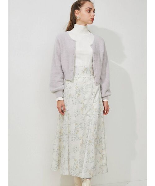 MERCURYDUO（マーキュリーデュオ）の「ハイウエストセミフレアフラワースカート（スカート・レディース・ピンク/イエロー/ネイビー・SMALL/MEDIUM）」の6枚目の写真