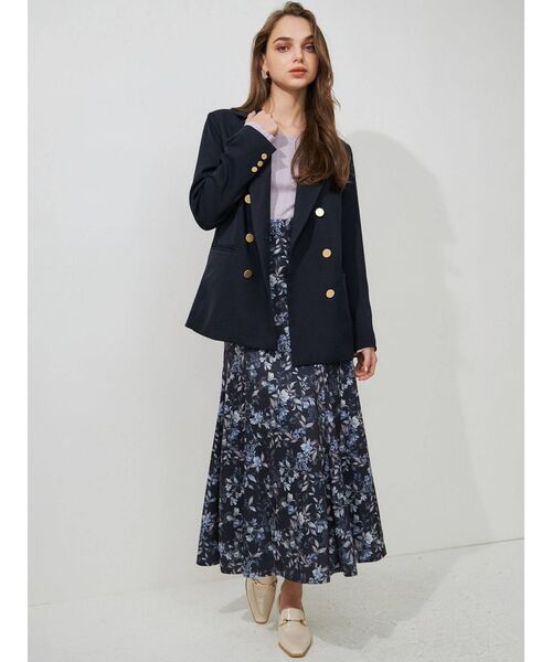 MERCURYDUO（マーキュリーデュオ）の「ハイウエストセミフレアフラワースカート（スカート・レディース・ピンク/イエロー/ネイビー・SMALL/MEDIUM）」の7枚目の写真