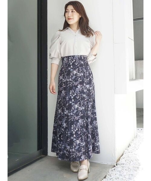 MERCURYDUO（マーキュリーデュオ）の「ハイウエストセミフレアフラワースカート（スカート・レディース・ピンク/イエロー/ネイビー・SMALL/MEDIUM）」の13枚目の写真