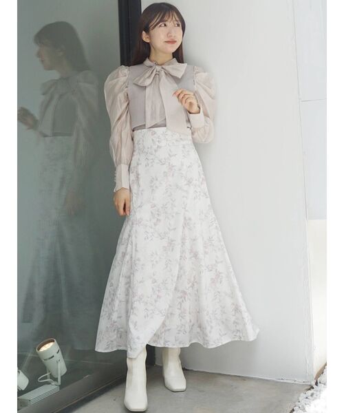 MERCURYDUO（マーキュリーデュオ）の「ハイウエストセミフレアフラワースカート（スカート・レディース・ピンク/イエロー/ネイビー・SMALL/MEDIUM）」の19枚目の写真