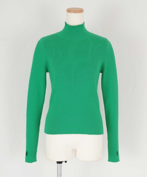 titivate（ティティベイト）の「フィンガーホールタートルリブニット（ニット/セーター・レディース・ブラック/ピンク/グリーン/アイボリー/グレイッシュベージュ・S/M/L）」の18枚目の写真