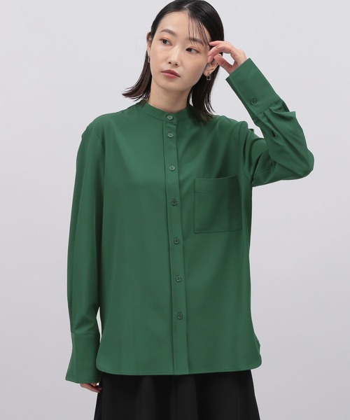LAKOLE（ラコレ）の「バンドカラーブラウス / 164187（シャツ/ブラウス・レディース・ホワイト/ダークオリーブ/ブラック・SMALL/MEDIUM）」の3枚目の写真