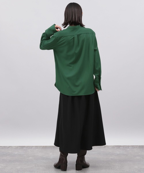 LAKOLE（ラコレ）の「バンドカラーブラウス / 164187（シャツ/ブラウス・レディース・ホワイト/ダークオリーブ/ブラック・SMALL/MEDIUM）」の10枚目の写真