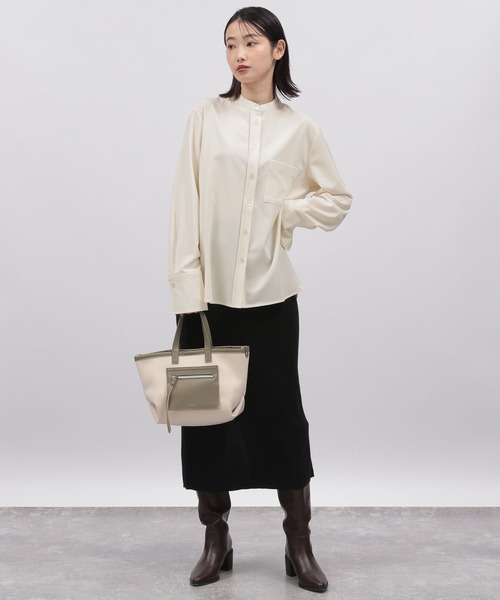LAKOLE（ラコレ）の「バンドカラーブラウス / 164187（シャツ/ブラウス・レディース・ホワイト/ダークオリーブ/ブラック・SMALL/MEDIUM）」の14枚目の写真