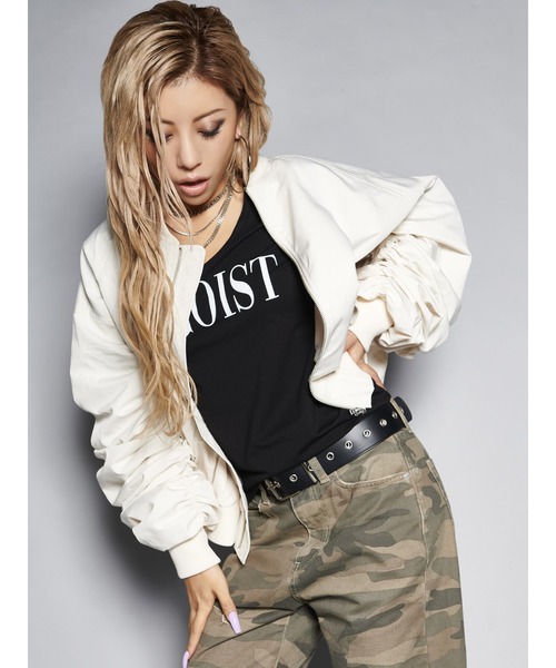 EGOIST（エゴイスト）の「EGOISTスリムUネックロンT（Tシャツ/カットソー・レディース・ホワイト/ブラック/パープル・FREE）」の9枚目の写真